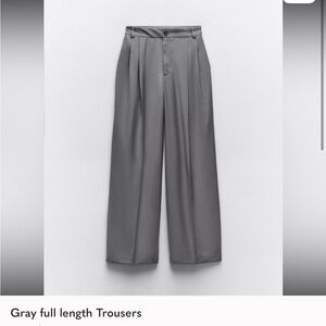 Zara Gray Full-Length Trousers